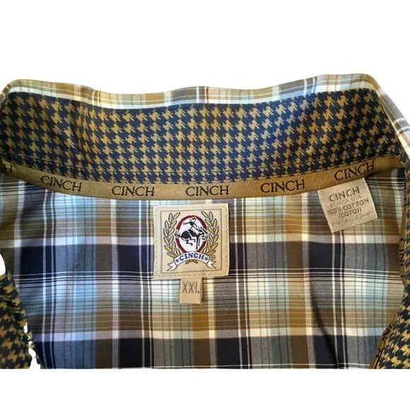 Cinch Shirt Button-Down Men’s XXLarge Long Sleeve Western Plaid Big and Tall - Picture 5 of 7